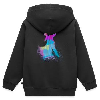 dance,blue,graffiti,couple dance,standard dance,couple - Kids Premium Organic Zip-up Hoodie - black - Back - AI Model Kid Male (0cm)