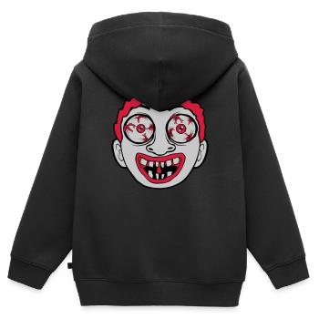 Crazy creepy horror face - Kids Premium Organic Zip-up Hoodie - black - Back - AI Model Kid Male (0cm)