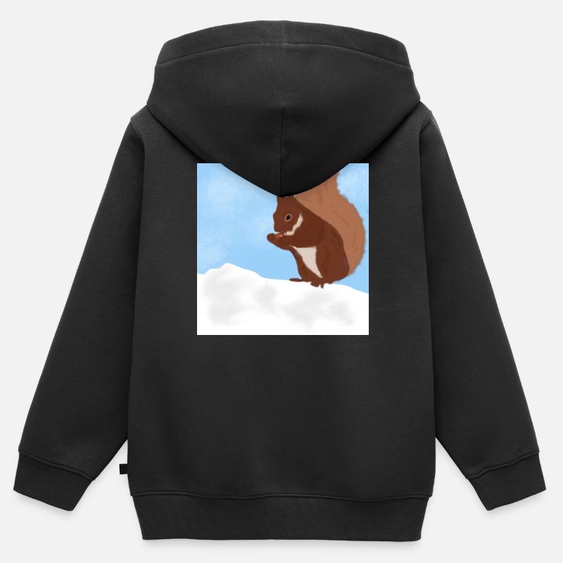 Eichhörnchen - Kinder Premium Organic Zip Hoodie - Schwarz