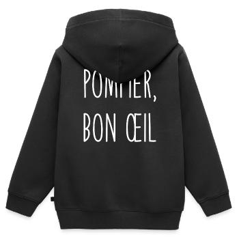 Pompier, bon œil bon pied bon œil - Sweat Premium à capuche zippé enfant bio - noir - Dos - AI Model Kid Male (0cm)