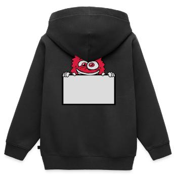 Schild zeigen wahnsinniges Monster - Kinder Premium Organic Zip Hoodie - Schwarz - Hinten - AI Model Kid Male (0cm)