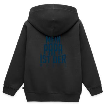Mein Papa ist der Beste - Kinder Premium Organic Zip Hoodie - Schwarz - Hinten - AI Model Kid Male (0cm)