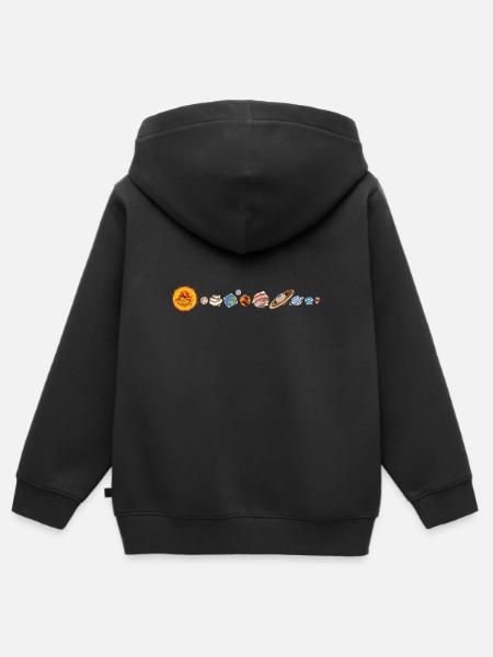 Sonnensystem - Kinder Premium Organic Zip Hoodie - Schwarz