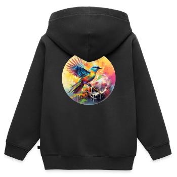 Vogel Singvogel Geschenk für Vogel Fans Natur - Kinder Premium Organic Zip Hoodie - Schwarz - Hinten - AI Model Kid Male (0cm)
