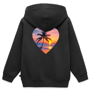 Paradise T-Shirt - Kinder Premium Organic Zip Hoodie - Schwarz - Hinten - AI Model Kid Male (0cm)