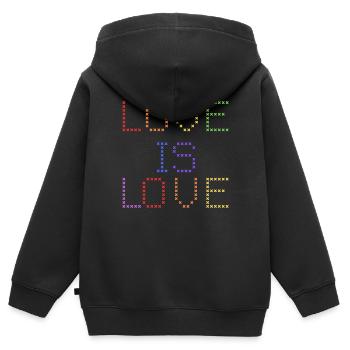 Liebe ist Liebe Stichmotive Pride Merch - Kinder Premium Organic Zip Hoodie - Schwarz - Hinten - AI Model Kid Male (0cm)