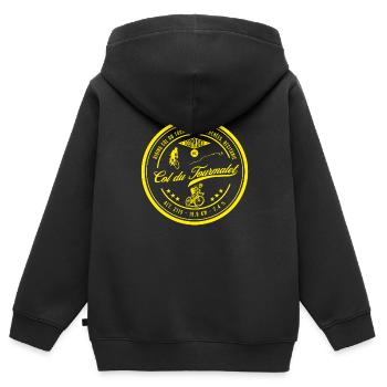 Col du Tourmalet, road bike, bike - Kids Premium Organic Zip-up Hoodie - black - Back - AI Model Kid Male (0cm)
