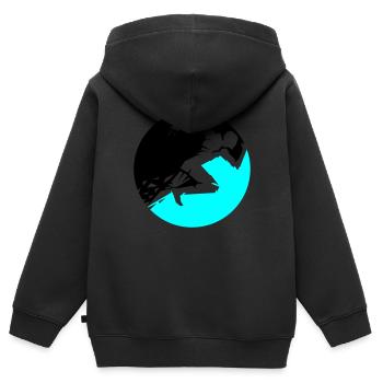Runner - Kids Premium Organic Zip-up Hoodie - black - Back - AI Model Kid Male (0cm)