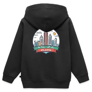 Atlanta Georgia USA - Kinder Premium Organic Zip Hoodie - Schwarz - Hinten - AI Model Kid Male (0cm)
