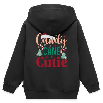 Candy Cane Cutie | Christmas atmosphere - Kids Premium Organic Zip-up Hoodie - black - Back - AI Model Kid Male (0cm)