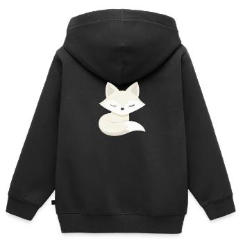 Kleiner Fuchs Geschenk, Tier für Kinder - Kinder Premium Organic Zip Hoodie - Schwarz - Hinten - AI Model Kid Male (0cm)