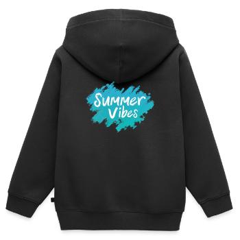 Genießen Sie den Sommerurlaub, den Strandurlaub - Kinder Premium Organic Zip Hoodie - Schwarz - Hinten - AI Model Kid Male (0cm)