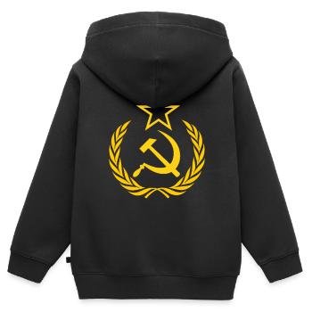 Communisme Socialisme Union soviétique Design - Sweat Premium à capuche zippé enfant bio - noir - Dos - AI Model Kid Male (0cm)