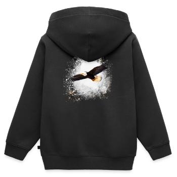 adler,graffiti ,malerei,eagle,fliegen,vogel - Kinder Premium Organic Zip Hoodie - Schwarz - Hinten - AI Model Kid Male (0cm)