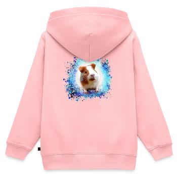 cobaye, graffiti,peinture,vert,bleu - Sweat Premium à capuche zippé enfant bio - rose - Dos - AI Model Kid Female (0cm)