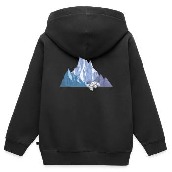 Alpen Berge Edelweiß Bergsteiger Wanderer - Kinder Premium Organic Zip Hoodie - Schwarz - Hinten - AI Model Kid Male (0cm)