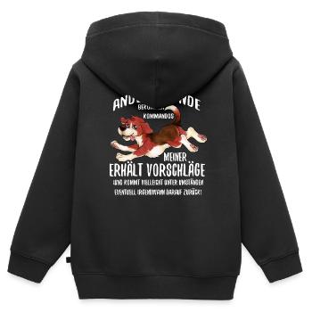 Hundehalter Spruch Andere Hunde bekommen Kommando - Kinder Premium Organic Zip Hoodie - Schwarz - Hinten - AI Model Kid Male (0cm)