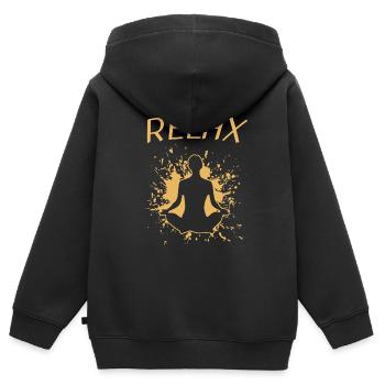 Relax Yoga Shalom - Kinder Premium Organic Zip Hoodie - Schwarz - Hinten - AI Model Kid Male (0cm)