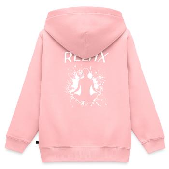 Yoga - Kinder Premium Organic Zip Hoodie - Rosa - Hinten - AI Model Kid Female (0cm)