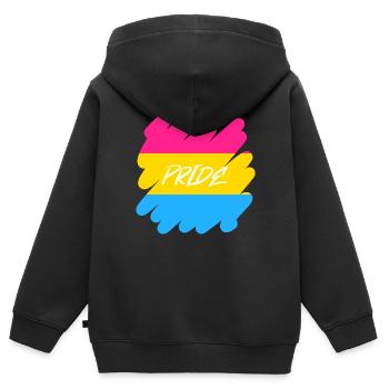 Pan Pride - Pride - Kinder Premium Organic Zip Hoodie - Schwarz - Hinten - AI Model Kid Male (0cm)