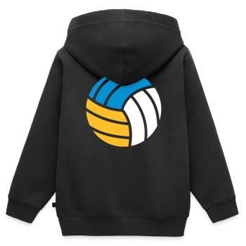 Beachvolleyball - Kinder Premium Organic Zip Hoodie - Schwarz - Hinten - AI Model Kid Male (0cm)