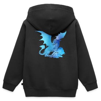 drache ,hellblau,malerei,graffiti, airbrush,blau - Kinder Premium Organic Zip Hoodie - Schwarz - Hinten - AI Model Kid Male (0cm)