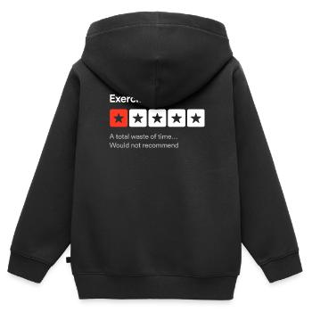 Übung, eine totale Zeitverschwendung... Sarkastisch ein Sta - Kinder Premium Organic Zip Hoodie - Schwarz - Hinten - AI Model Kid Male (0cm)