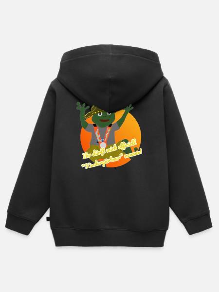Flabby Frog "Official Kindergarten Teacher"! - Kids Premium Organic Zip-up Hoodie - black