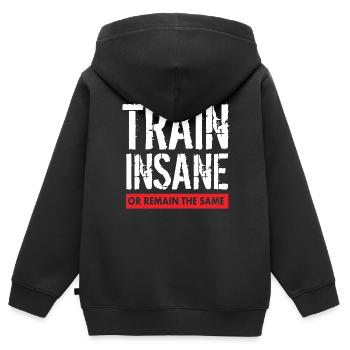 Trainig Gym - Kinder Premium Organic Zip Hoodie - Schwarz - Hinten - AI Model Kid Male (0cm)