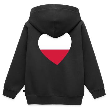 Heart Poland - Kids Premium Organic Zip-up Hoodie - black - Back - AI Model Kid Male (0cm)