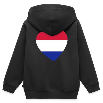 Heart Netherlands - Kids Premium Organic Zip-up Hoodie - black - Back - AI Model Kid Male (0cm)