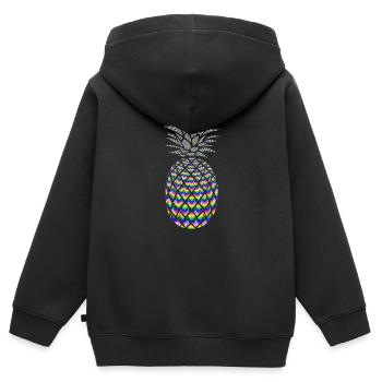 ANANAS PSYCHÉDÉLIQUE - Sweat Premium à capuche zippé enfant bio - noir - Dos - AI Model Kid Male (0cm)