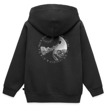 Causalité (transparent, pour les fonds sombres) - Sweat Premium à capuche zippé enfant bio - noir - Dos - AI Model Kid Male (0cm)
