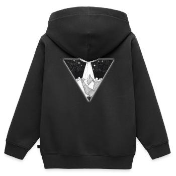Ufo - Kinder Premium Organic Zip Hoodie - Schwarz - Hinten - AI Model Kid Male (0cm)