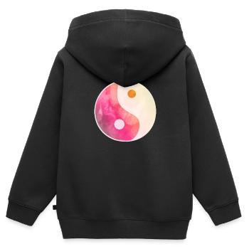 yin yang Symbol Symbole Symbolik Yoga - Kinder Premium Organic Zip Hoodie - Schwarz - Hinten - AI Model Kid Male (0cm)