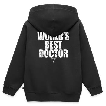 Arzt Doktor - Kinder Premium Organic Zip Hoodie - Schwarz - Hinten - AI Model Kid Male (0cm)