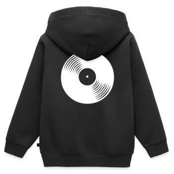 Schallplatte - Kinder Premium Organic Zip Hoodie - Schwarz - Hinten - AI Model Kid Male (0cm)