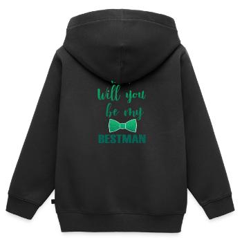 Bruder des Bräutigam Hochzeit Heiraten Geschenk - Kinder Premium Organic Zip Hoodie - Schwarz - Hinten - AI Model Kid Male (0cm)