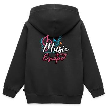 Musik Töne Musikstil hören bunt Noten Party Disko - Kinder Premium Organic Zip Hoodie - Schwarz - Hinten - AI Model Kid Male (0cm)