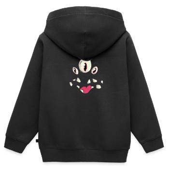 Halloween Monster - Kinder Premium Organic Zip Hoodie - Schwarz - Hinten - AI Model Kid Male (0cm)