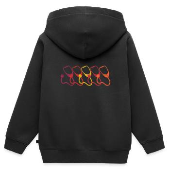 Arzt Ärztin Ärzte Stethoskop Mediziner Geschenk - Kinder Premium Organic Zip Hoodie - Schwarz - Hinten - AI Model Kid Male (0cm)