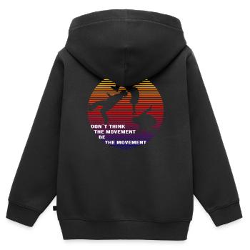 Backflip Parkour - Sweat Premium à capuche zippé enfant bio - noir - Dos - AI Model Kid Male (0cm)