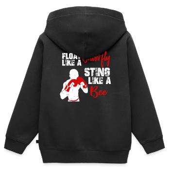 Boxen Sport Hobby Boxer Boxkampf Boxhandschuhe - Kinder Premium Organic Zip Hoodie - Schwarz - Hinten - AI Model Kid Male (0cm)