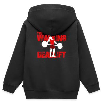 Fitness Gewichtheben Training Muskelaufbau Muskeln - Kinder Premium Organic Zip Hoodie - Schwarz - Hinten - AI Model Kid Male (0cm)