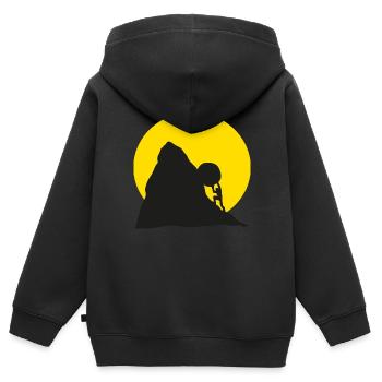 Sisyphe - Sweat Premium à capuche zippé enfant bio - noir - Dos - AI Model Kid Male (0cm)