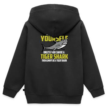 Tigerhai Meeresbewohner Tiere Hai Haie Meerestier - Kinder Premium Organic Zip Hoodie - Schwarz - Hinten - AI Model Kid Male (0cm)