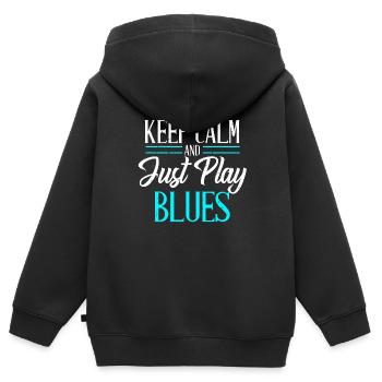 Blues Musik Locker Bleiben Geschenk - Kinder Premium Organic Zip Hoodie - Schwarz - Hinten - AI Model Kid Male (0cm)