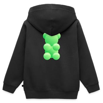Gummibärchen grün - Kinder Premium Organic Zip Hoodie - Schwarz - Hinten - AI Model Kid Male (0cm)