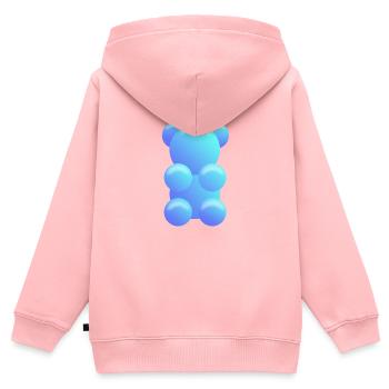 Gummibärchen blau - Kinder Premium Organic Zip Hoodie - Rosa - Hinten - AI Model Kid Female (0cm)