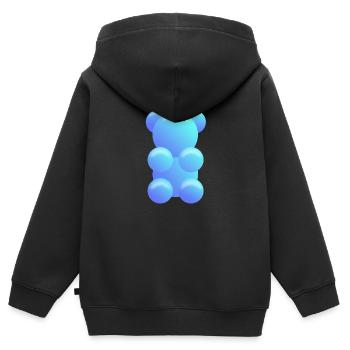 Gummibärchen blau - Kinder Premium Organic Zip Hoodie - Schwarz - Hinten - AI Model Kid Male (0cm)